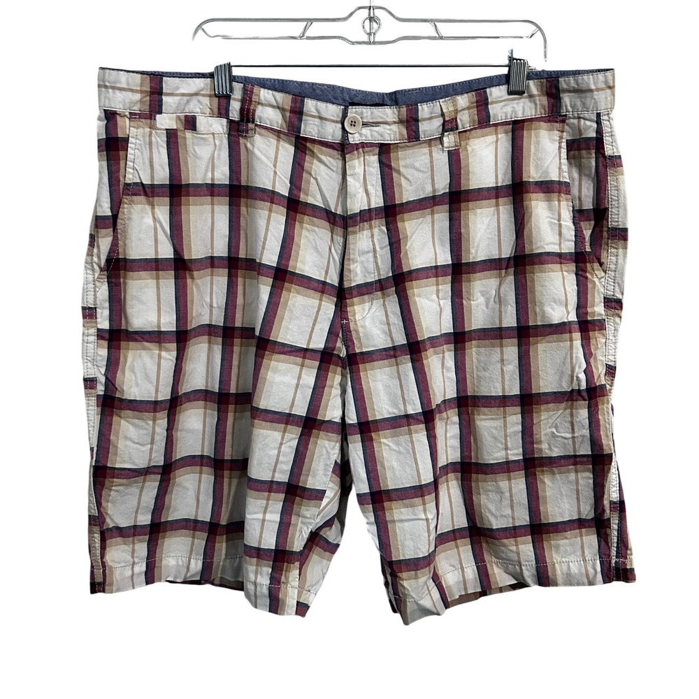 Club Room Men's Plaid Shorts 5 Pocket Design Tagged 40" Actual 41" Waist